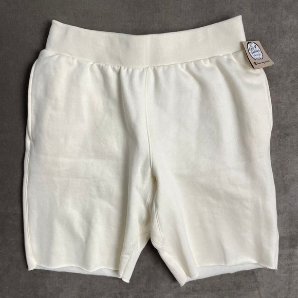Champion Reverse Weave Chalk Off-White Gym Training Fleece Shorts GF97-1QF S M L - Picture 11 of 11